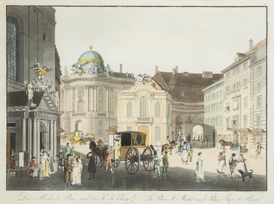 St. Michael-pladsen i Wien, begyndelsen af det 19. århundrede.. af Karel Postl