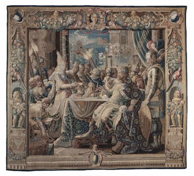 Cleopatra Entertains Antony; billedtæppe, ca. 1640 (vævet i uld og silke med uldkæde) af Karel van II Mander