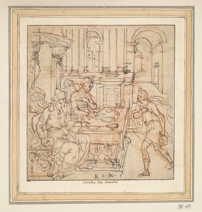 Den fortabte søn tager afsked med sine forældre [?] af Karel van Mander I
