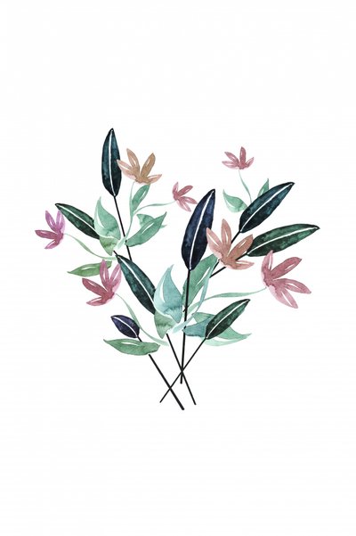 Delikate blomster i akvarel af Karen Menzenbach