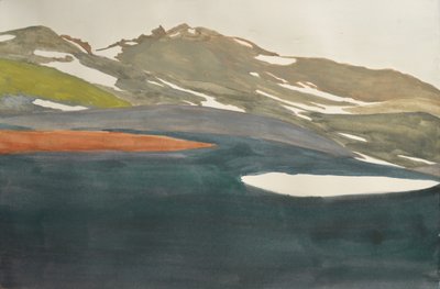 Udsigt over Snowy Mountain-søen af Karin Bos