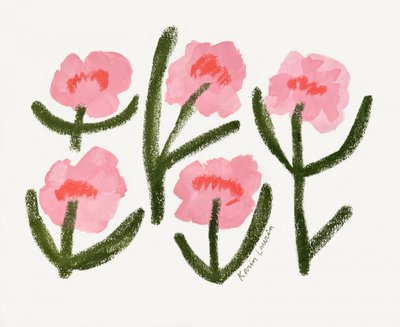 Moderne lyserøde blomster af Karin Lauria
