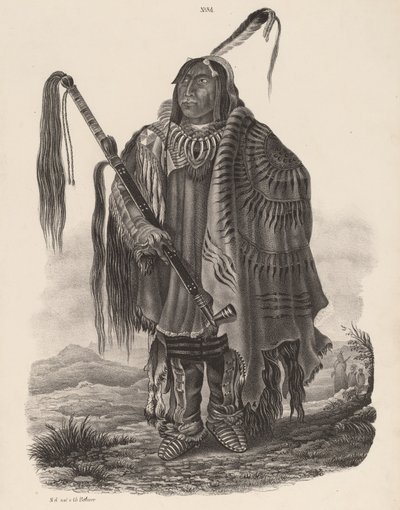 En Monitari-indianer, 1839. af Karl Bodmer