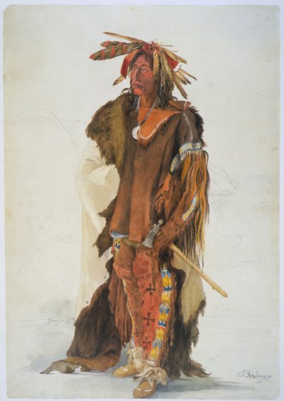 Wahk-ta-Ge-Li. En Sioux-kriger af Karl Bodmer
