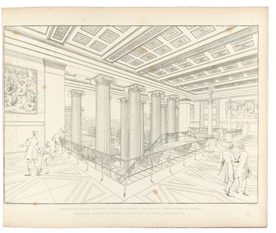 Altes Museum Berlin: Udsigt over trappen, 1852 af Karl Friedrich Schinkel