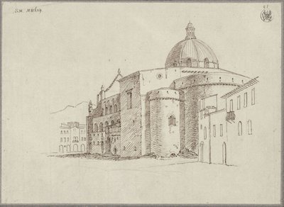 Udsigt over Messinas domkirke fra nordøst af Karl Friedrich Schinkel