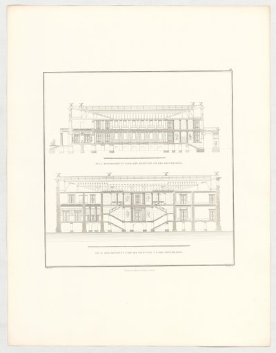 Udsnit af Krzescowice-slottet, ark 50 i serien »Samling af arkitektoniske tegninger« af Karl Friedrich Schinkel