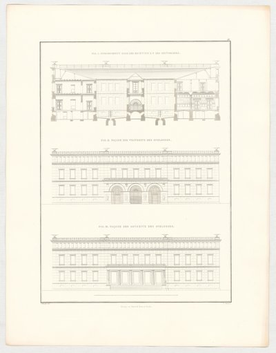 Udsnit af Krzescowice-slottet, ark 51 i serien »Samling af arkitektoniske udkast« af Karl Friedrich Schinkel