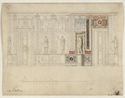 Berlin, Wilhelmstraße 102. Prins Albrecht af Preussens palæ, udkast til den ovale spisesal af Karl Friedrich Schinkel