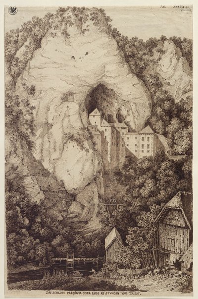 Slottet Predjama eller Lueg, XII timer fra Trieste af Karl Friedrich Schinkel
