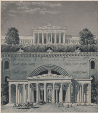 En fyrstes residens. Indkørsel til slottet af Karl Friedrich Schinkel