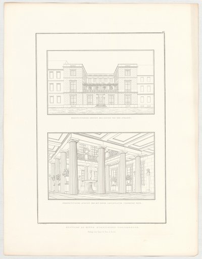 Udkast til et bymæssigt boligbyggeri, ark 67 i serien »Samling af arkitektoniske udkast« af Karl Friedrich Schinkel