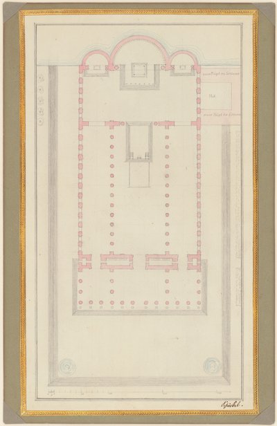 Grundplan for en katedral for Berlin af Karl Friedrich Schinkel