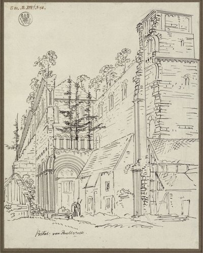 Klosterruinen Paulinzella. Set fra vest af Karl Friedrich Schinkel