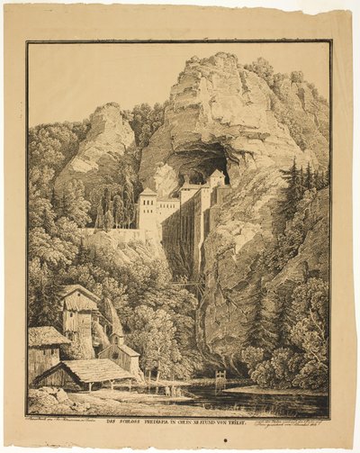 Predjama Slot og Krein, 12 timer fra Trieste af Karl Friedrich Schinkel