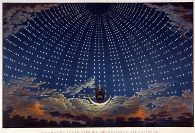 Scenografi til "" Den fortryllede fløjte", opera af Wolfgang Amadeus Mozart, realiseret Karl Schinkel (1781-1841) af Karl Friedrich Schinkel