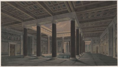 Orianda-slottet på Krim. Antikt udkast. Stort atrium af Karl Friedrich Schinkel