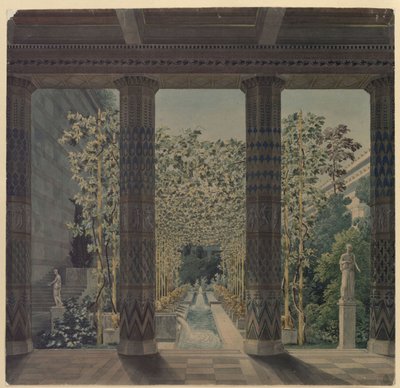 Orianda-slottet på Krim. Antikt udkast. Kejserhaven af Karl Friedrich Schinkel