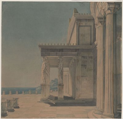 Orianda-slottet på Krim. Antikt udkast. Korenhallen af Karl Friedrich Schinkel