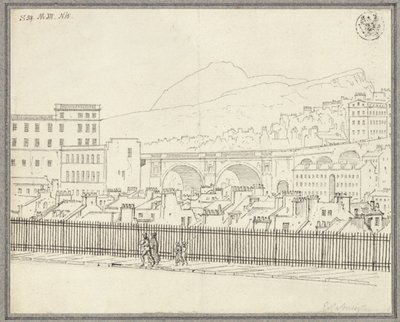 Udsigt over Edinburgh med bro af Karl Friedrich Schinkel