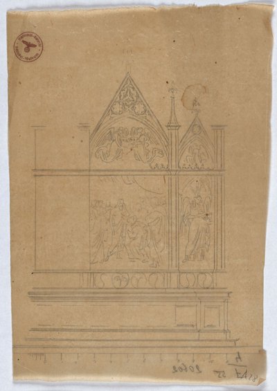 Studie zu einem gotischen Altar af Karl Friedrich Schinkel