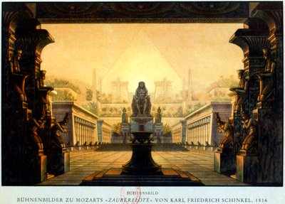 Gården til templet Isis og Osiris, hvor Sarastro var ypperstepræst, c1816 af Karl Friedrich Schinkel