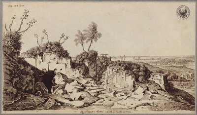 Mellem Syrakus og Lentini med udsigt til Augusta og havet af Karl Friedrich Schinkel