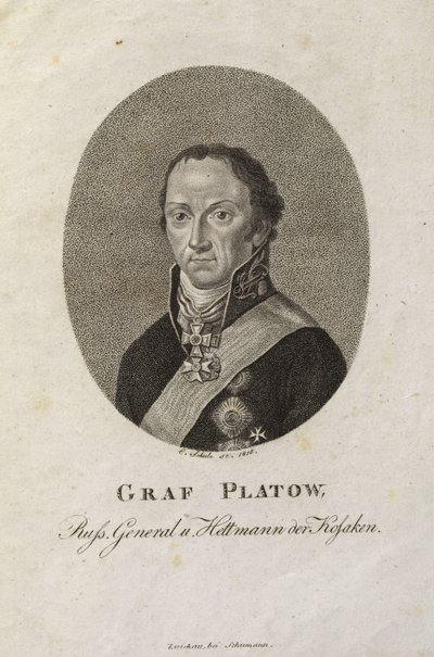 Portræt af grev Matvei Ivanovich Platov 1757-1818 af Karl Friedrich Schulz