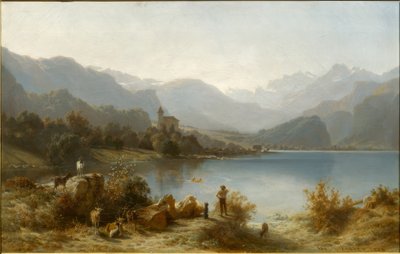 Brienz og Brienz-søen af Karl Girardet