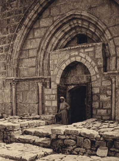 Jerusalem, Jomfruens gravkirke, Portal (s/h foto) af Karl Grober