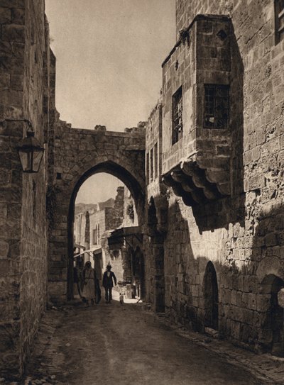 Jerusalem, gadebillede (s/h-billede) af Karl Grober