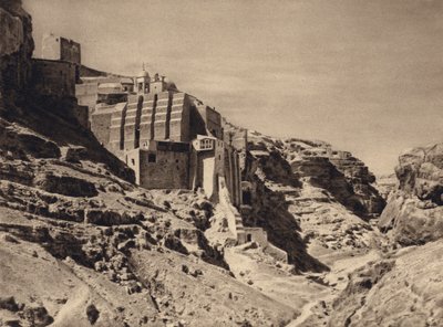 Mar Saba, græsk kloster (s/h-billede) af Karl Grober
