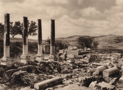 Samaria, ruinerne af Herodes palads (s/h foto) af Karl Grober