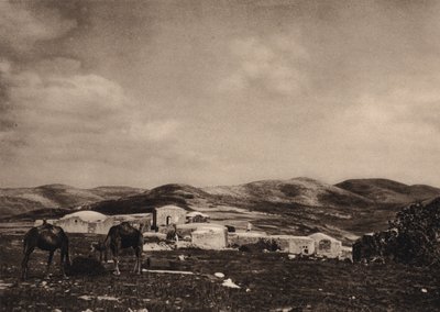 Samaria, udsigt fra ruinerne af Herodes palads (s/h foto) af Karl Grober