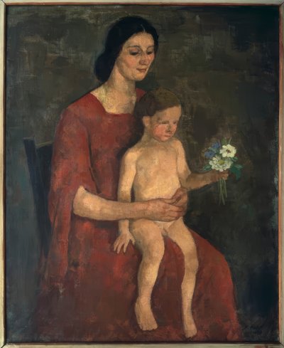 Thilde Hofer med Carlino af Karl Hofer