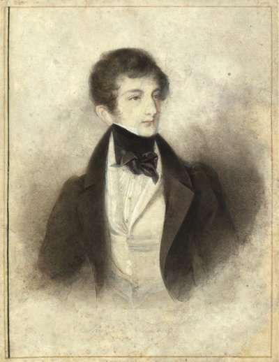Portræt af pianisten og komponisten Sigismund Thalberg 1812-1871, 1829. af Karl Joseph Aloys Agricola