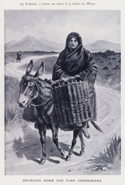 Bringing Home the Turf, Connemara (s/h-billede) af Karl Karlovich Piratsky
