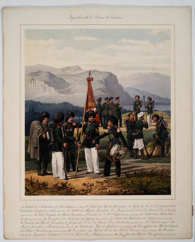 Infanteri af den russiske Kaukasus-hær, 1867 af Karl Karlovich Piratsky
