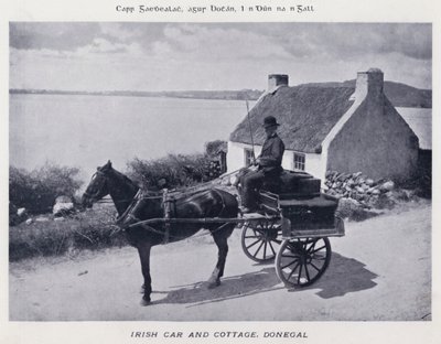 Irish Car and Cottage, Donegal (s/h-billede) af Karl Karlovich Piratsky