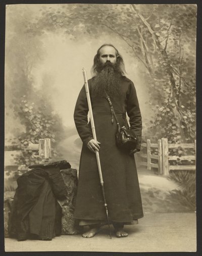 En barfodet hellig vandrer, Vasilii (hans navn) af Karl Karlovitz Bulla