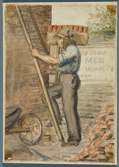 Brick Layer, 1864 (wc over sort medieundertegning) af Karl L.H. Mueller