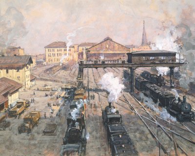 Wiens banegård (akvarel) af Karl Ludwig Prinz