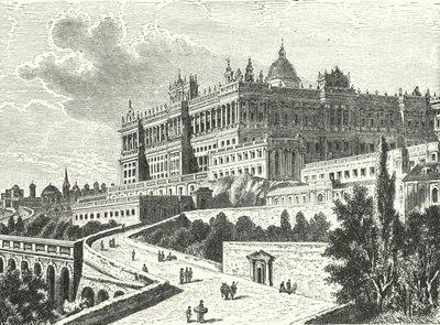 Royal Palace, Madrid, Spanien (gravering) af Karl Muller