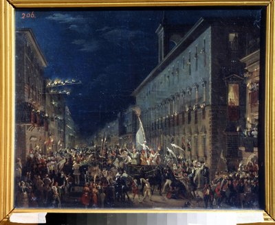 Politisk manifestation i Rom (Italien) - Maleri af Karl Pavlovich Briullov (Briullov) (1799-1852) - Olie på lærred, 37 x 46 cm af Karl Pavlovich Bryullov