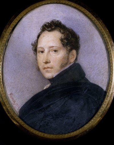 Portræt af kunstneren Sylvester Shchedrin (Sylvester Shchedrin) (1791-1830) (Portræt af kunstneren S. Shchedrin). Værk af Karl Pavlovich Briullov (Bryullov) (1799-1852), akvarel på papir af Karl Pavlovich Bryullov