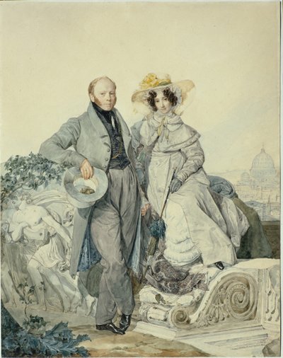 Portræt af Grigory Nikanorovich og Varvara Alexeyevna Olenin, 1827 af Karl Pavlovich Bryullov