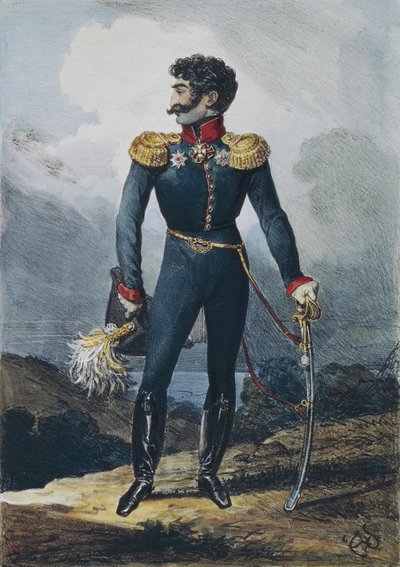 Portræt af prins Valerian Grigorievich Madatov 1782-1829, 1822 af Karl Pavlovich Bryullov