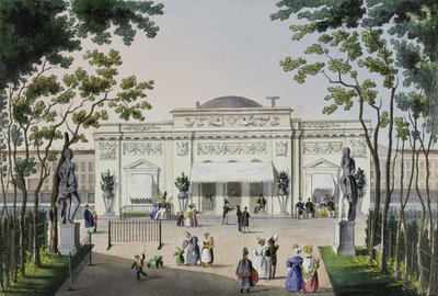 Café i Sommerhaven i St. Petersborg, første halvdel af det 19. århundrede. af Karl Petrovich Beggrov