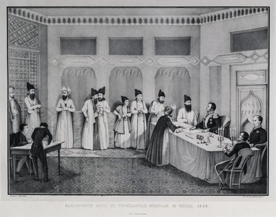 Underskrivelse af traktaten om Turkmenchay, 1828 af Karl Petrovich Beggrov