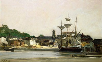 Havnen i Honfleur af Karl Pierre Daubigny